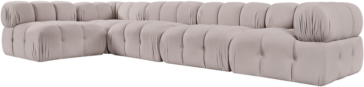 Orin - Velvet 5 Piece Modular Sectional