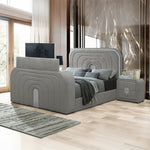 Shelyn - Bedroom Bed With LED, TV Stand, Fireplace & Bluetooth