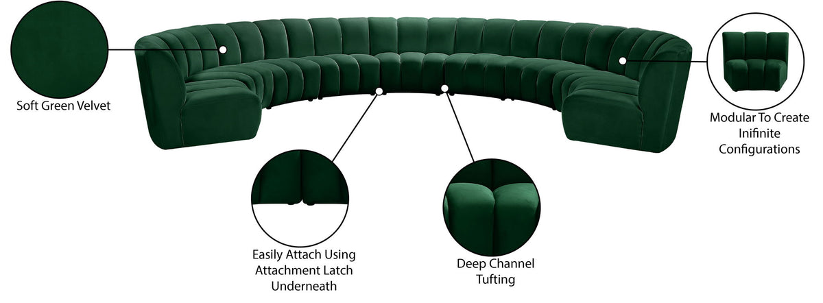 Infinity - 9 Piece Velvet Modular Sectional