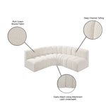 Arc - Boucle Fabric 4 Piece Corner Modular Sofa