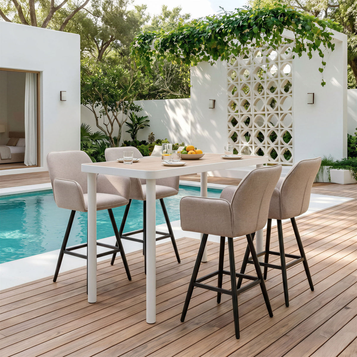 Dimira - Bar Table - Natural / Beige