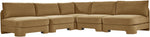 Hammond - Velvet Performance Fabric Upholstered 5 Piece Armless Sectional