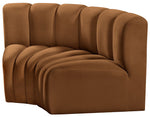 Arc - Velvet 2 Piece Modular Sofa - Saddle