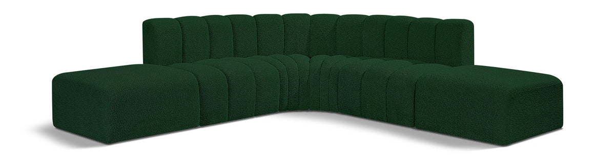 Arc - Boucle Fabric 6 Piece Corner Modular Sofa