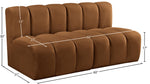 Arc - Velvet 2 Pieces Modular Sofa - Saddle