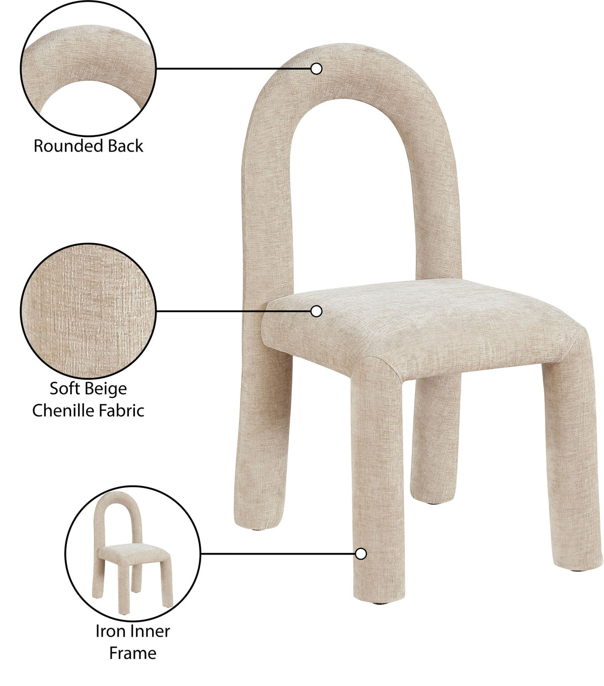 Amari - Chenille Fabric Dining Chair (Set of 2)