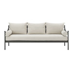 Leni - Outdoor 3 Seat Sofa With Cushions And Powder Coated Aluminum Frame - Moonveil / Warm Gray