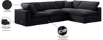 Comfy - 4 Piece Velvet Modular Armless Sectional
