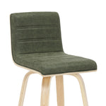 Vienna - 35.5" Swivel Counter Height Square Back Wood Bar Stool With Faux Leather Seat