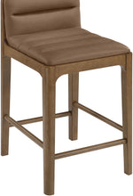Ellis - Vegan Leather Upholstered Counter Stool (Set of 2) - Brown Base