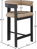 Romeo - Faux Leather Counter Stool With Black Base (Set of 2)