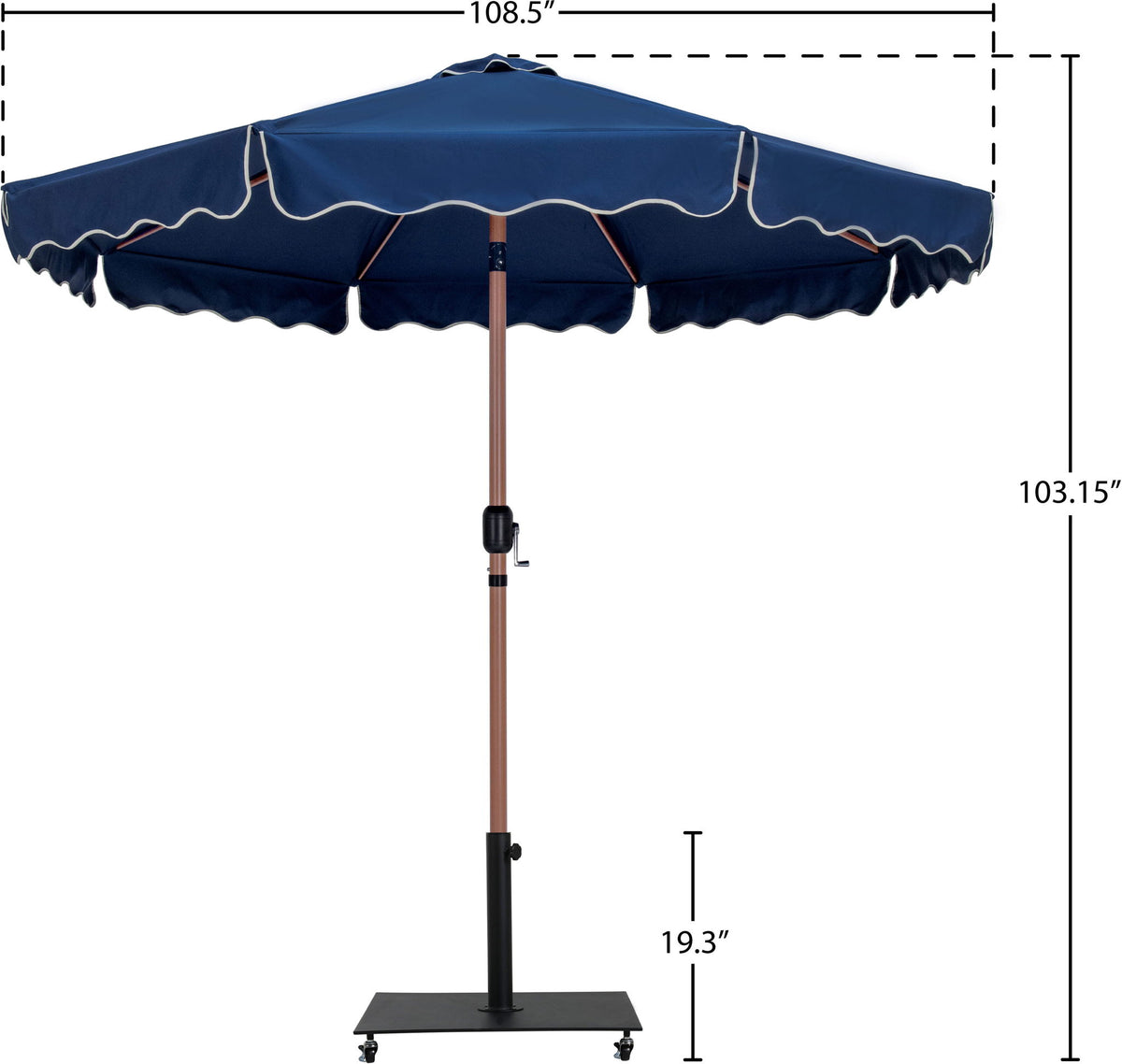 Amalfi - Aluminum Patio Umbrella - Black Base / Light Brown Pole
