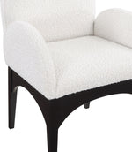 Waldorf - Boucle Dining Arm Chair With Black Legs