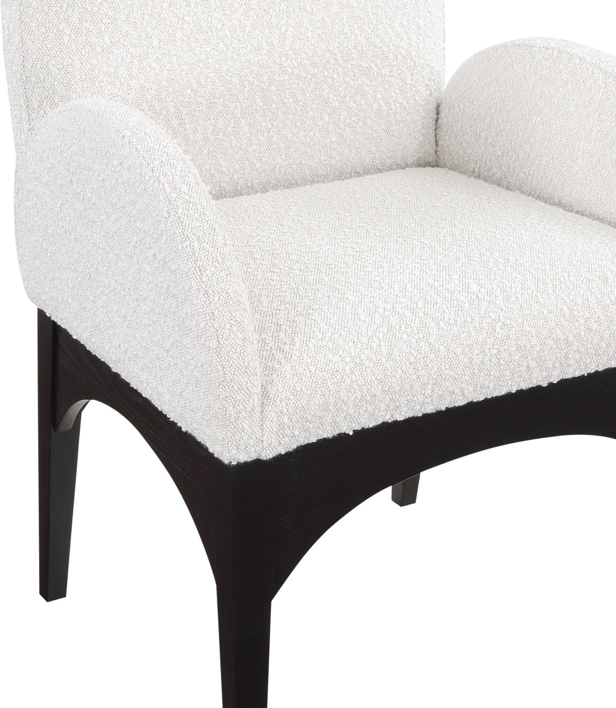 Waldorf - Boucle Dining Arm Chair With Black Legs