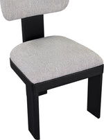 Timbra - Linen Textured Fabric Upholstered Dining Chair (Set of 2) - Black Base