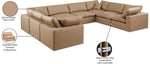 Comfy - 8 Piece Faux Leather Modular Sectional - Tan