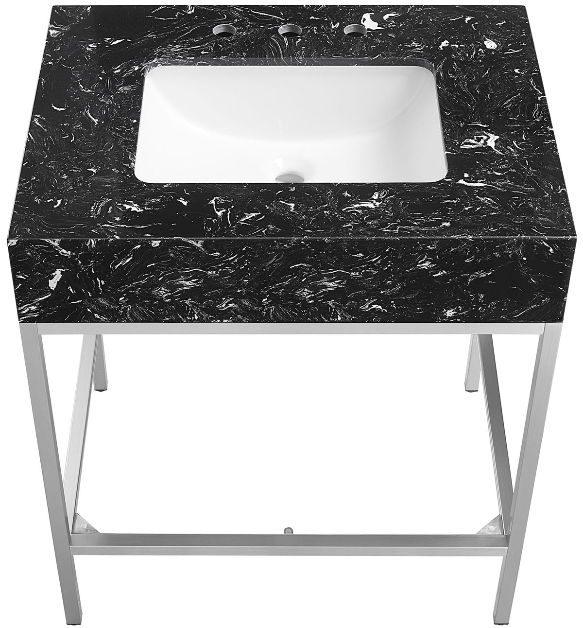 Marmo - Engineered Marble Bathroom Vanity With Chrome Base
