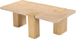 Ravenna - Genuine Fabric Travertine And Oak Wood Table