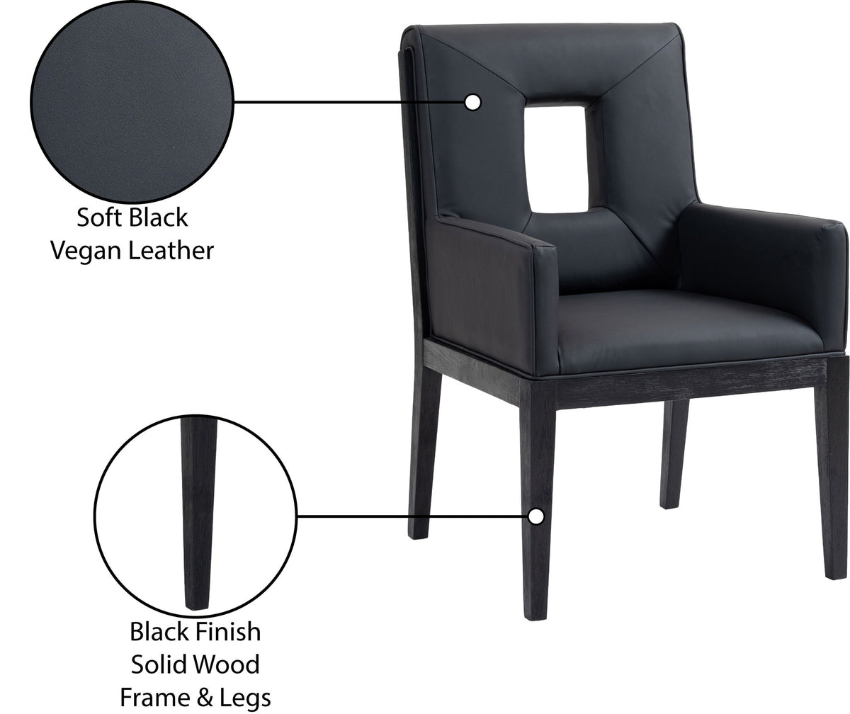 Gwendolyn - Faux Leather Dining Arm Chair With Black Frame
