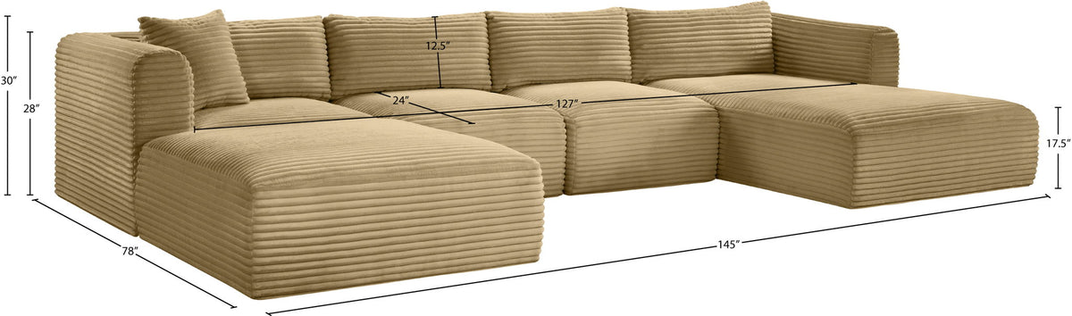 Shaggy - 5 Piece Modular Sectional With Chaise And Ottoman