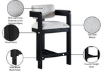 Sacha - Linen Stool With Black Base