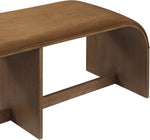 Sable - 52" Velvet Performance Fabric Upholstered Bench - Saddle