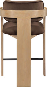 Cedra - Velvet Performance Fabric Upholstered Counter Stool - Natural Frame