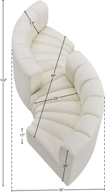 Arc - Faux Leather 4 Piece Curved Modular Sofa