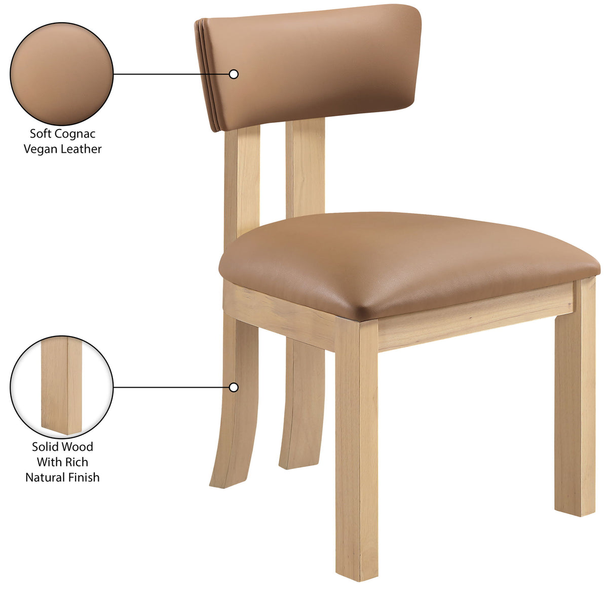 Lavrin - Vegan Leather Dining Side Chair (Set of 2) - Natural Base