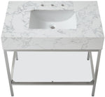Marmo - Engineered Marble Bathroom Vanity With Chrome Base
