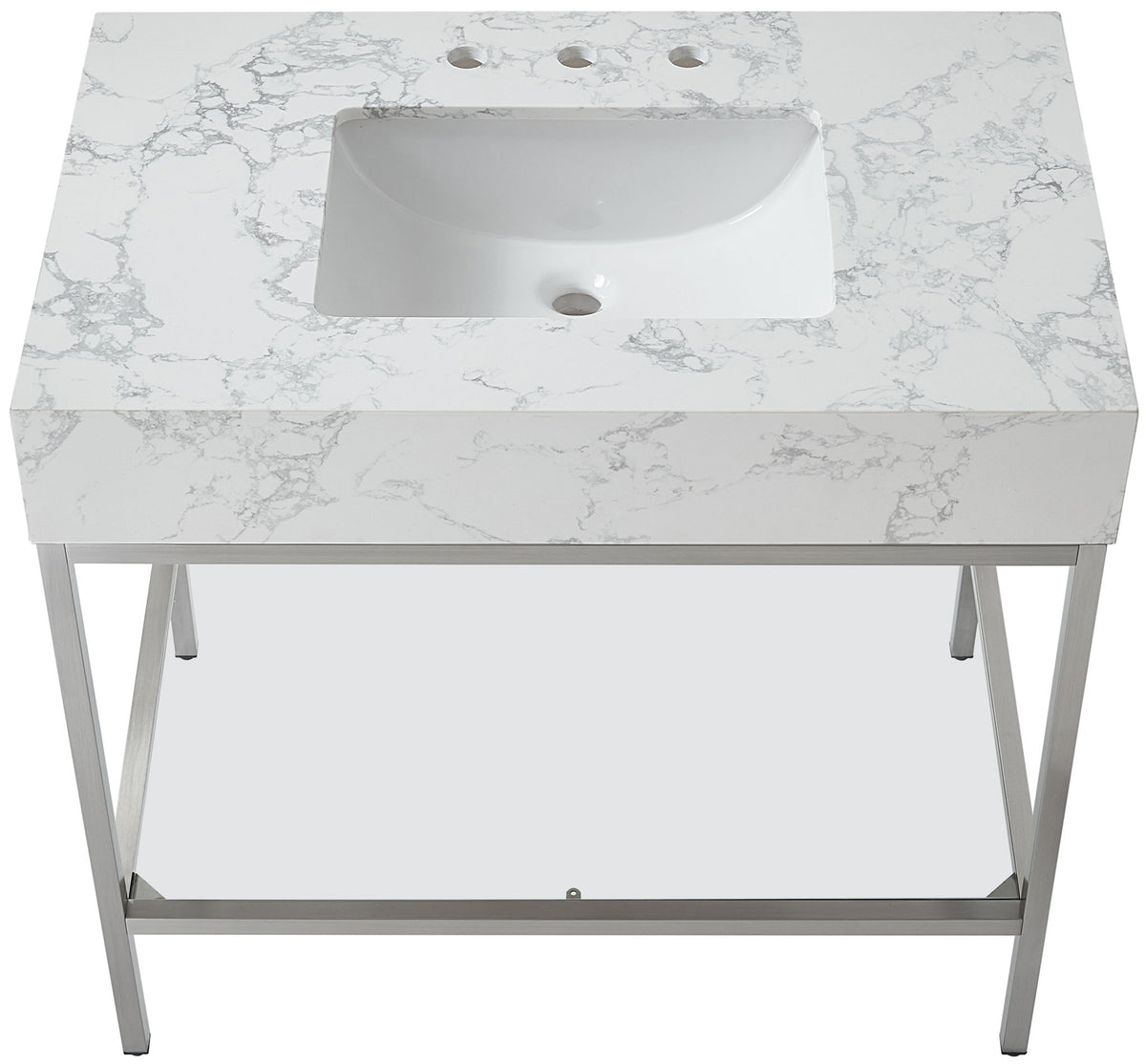 Marmo - Engineered Marble Bathroom Vanity With Chrome Base