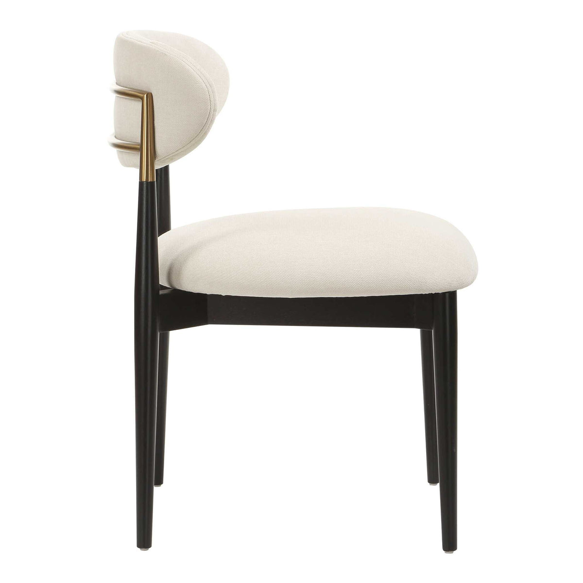 Moxie - Armless Dining Chair (Set of 2) - Black / Off White