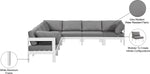 Nizuc - Outdoor Patio 7 Piece Modular Sectional With White Frame