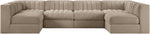 Rummi - Armless Velvet Performance Fabric Upholstered 6 Piece Modular Sectional