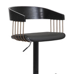 Larisa - Adjustable  Wood Bar Stool - Black
