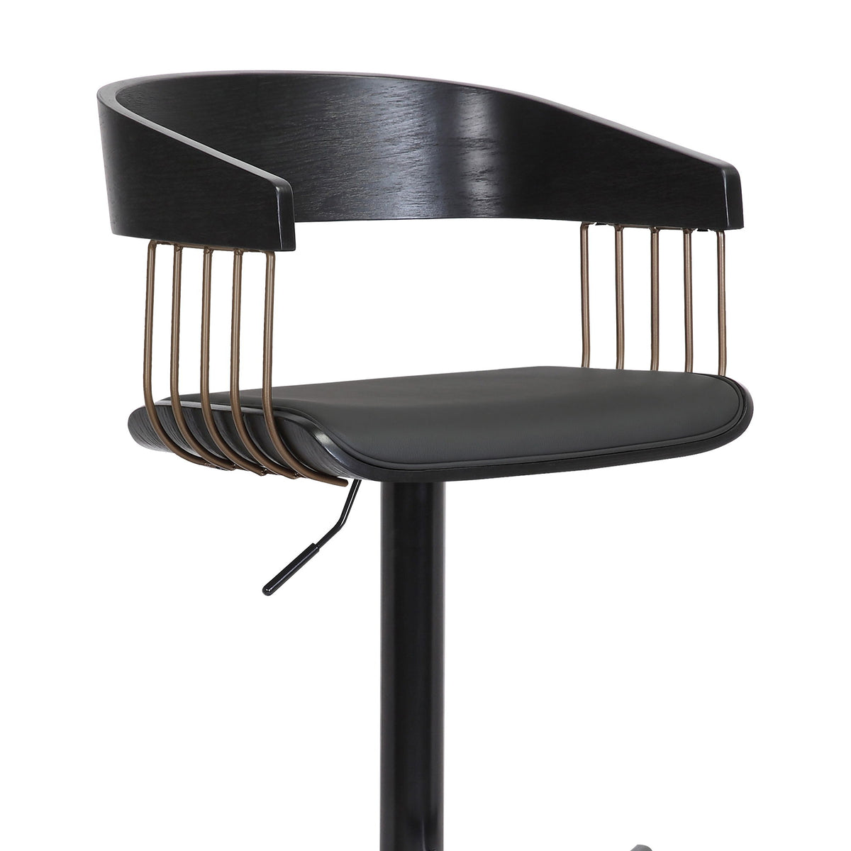 Larisa - Adjustable  Wood Bar Stool - Black