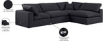 Comfy - 4 Piece Linen Fabric Modular Armless Sectional