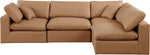 Comfy - 4 Piece Faux Leather Modular Armless Sectional