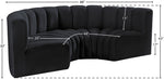 Arc - Velvet 4 Piece U-Shaped Modular Sofa