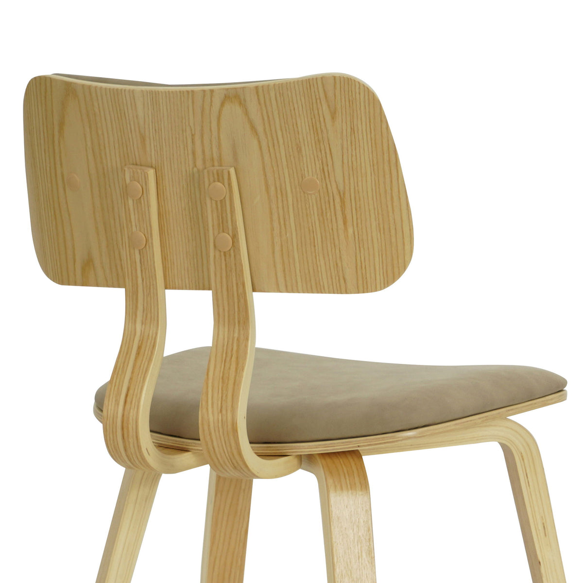 Jaguar - Curved Back Wood Dining Chair With Faux Leather Seat