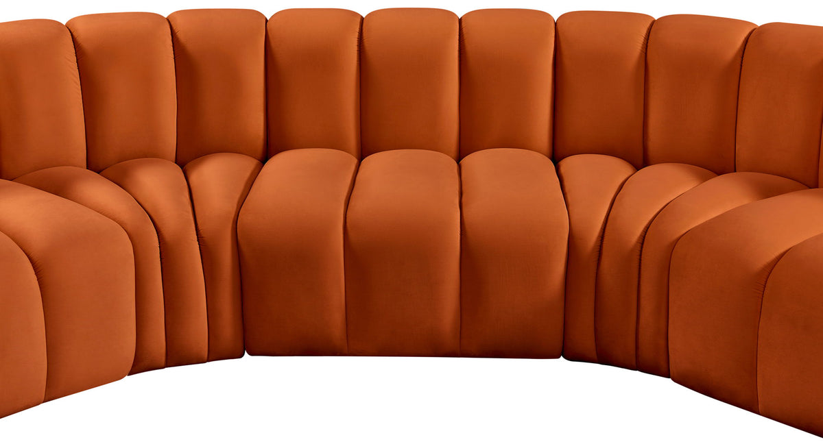 Arc - Velvet 5 Piece U-Shaped Modular Sofa