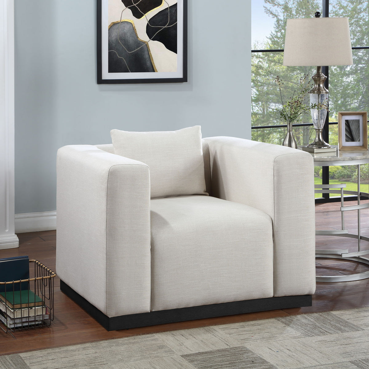 Alfie - Linen Textured Fabic Chair