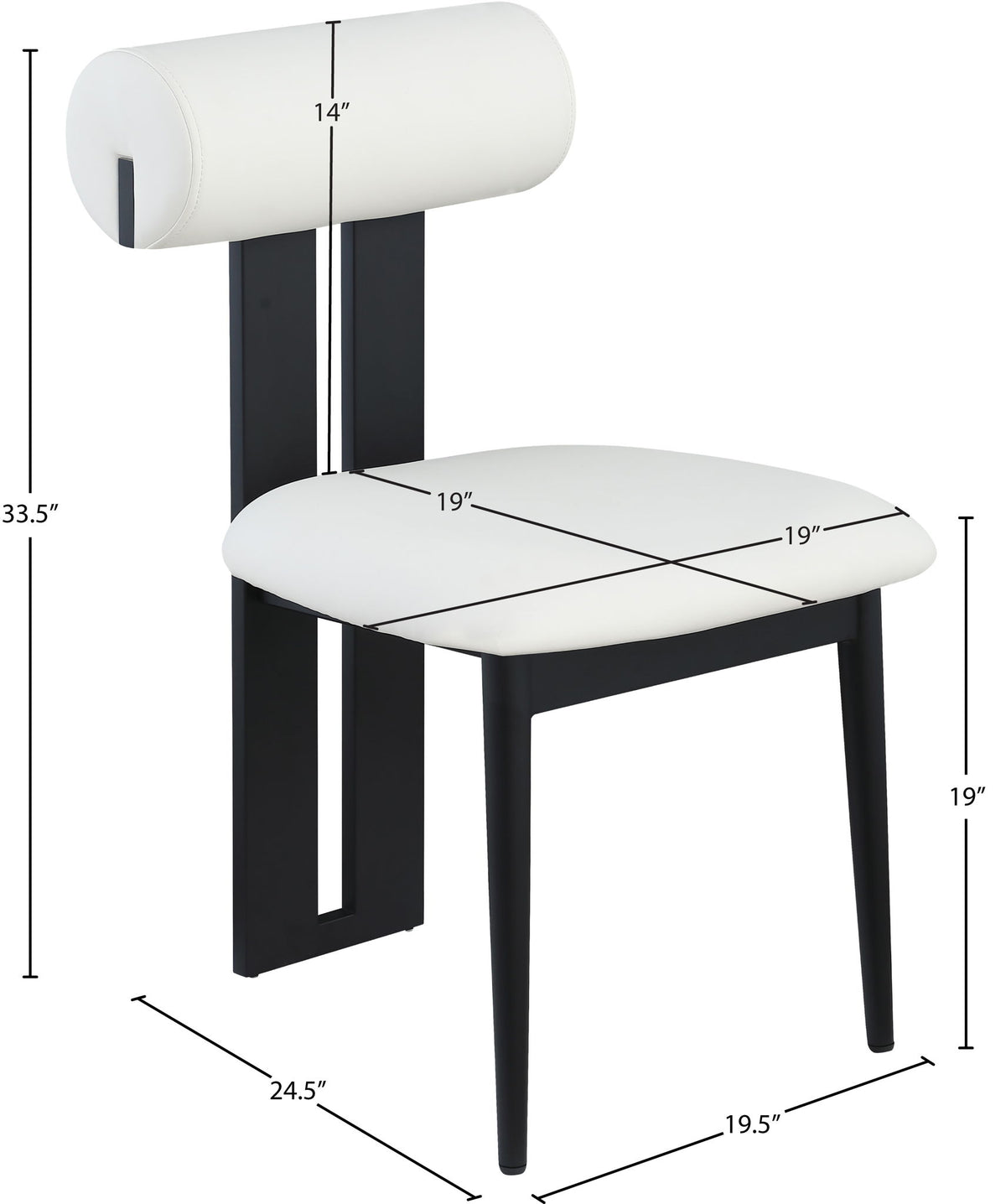 Dario - Faux Leather Dining Chair With Black Frame (Set of 2)