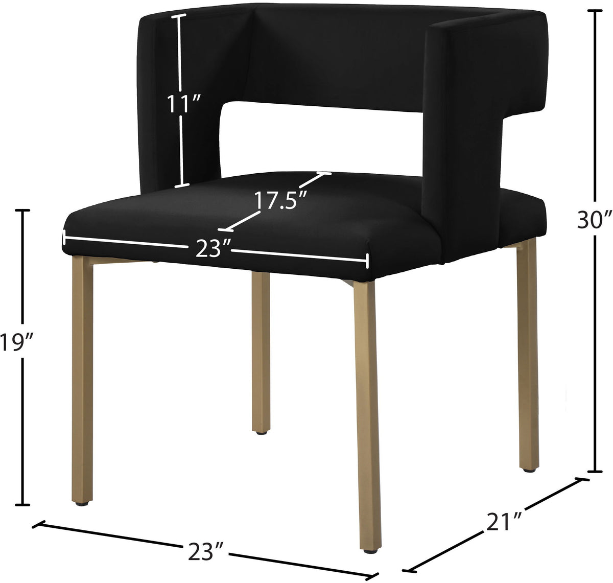 Caleb - Dining Chair with Gold Legs (Set of 2)