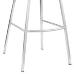 Tandy - Faux Leather And Brushed Stainless Steel 26" Counter Stool (Set of 2) - White