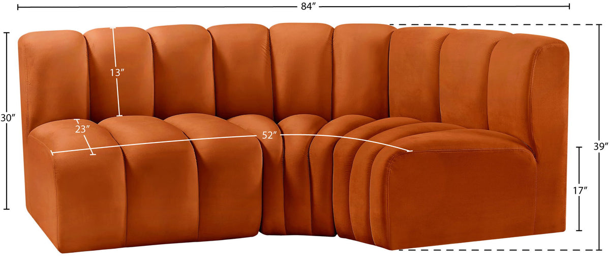 Arc - Velvet 3 Piece Sofa