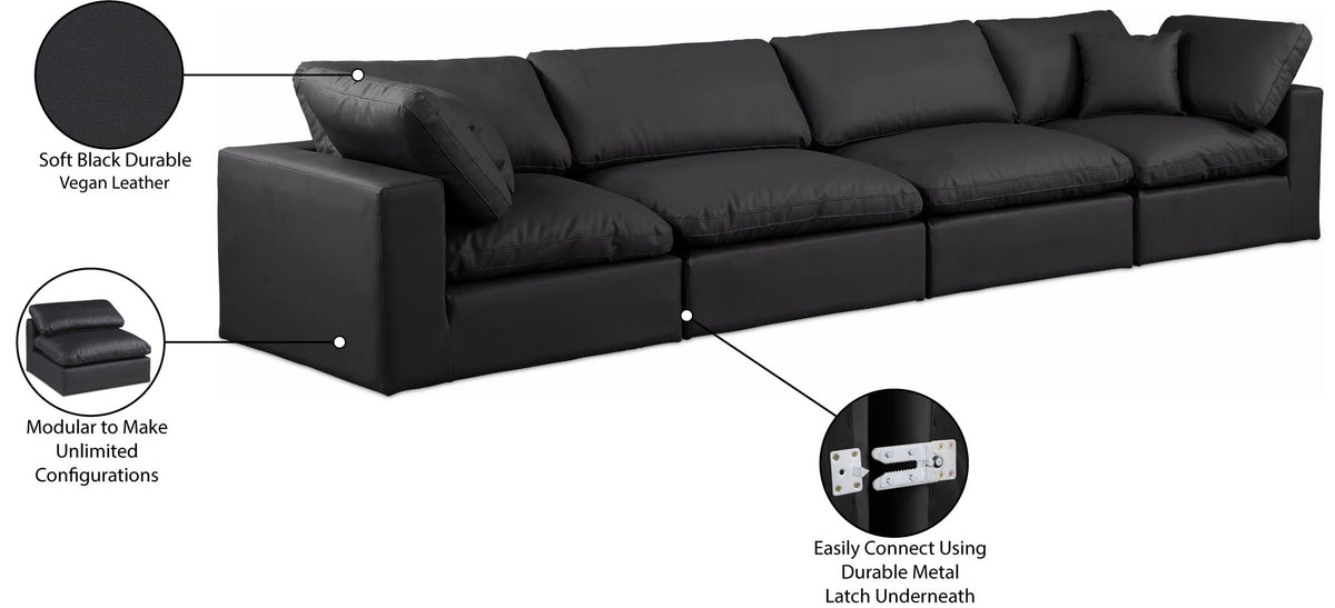 Comfy - Faux Leather Modular Sofa 4 Seats