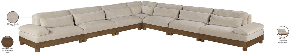 Turin - Chenille Fabric Upholstered Modular Sectional - Taupe