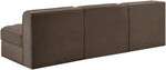 Rummi - Velvet Performance Fabric Upholstered 3 Piece Modular Armless Sofa