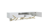 Legend - 87"-Wide Modern White Gold TV Stand by VIG Furniture - View 2